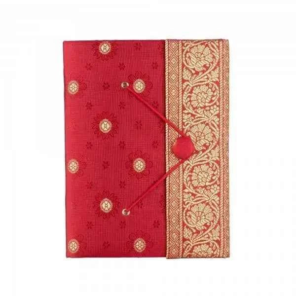 Handmade Sari Journal - Fabric Journal Notebook - The Red Squirrel