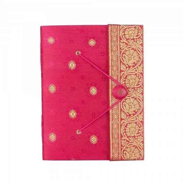 Handmade Sari Journal - Fabric Journal Notebook - The Red Squirrel