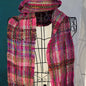Handwoven scarves Pinks purple and green