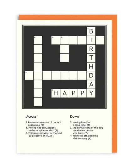 Happy Birthday Crossword Greeting Card