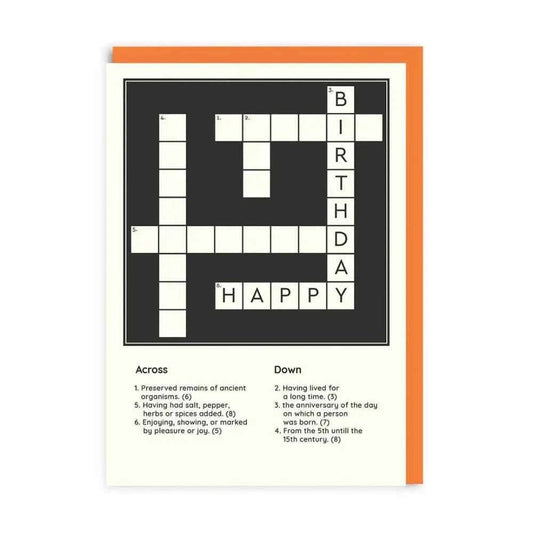 Happy Birthday Crossword Greeting Card