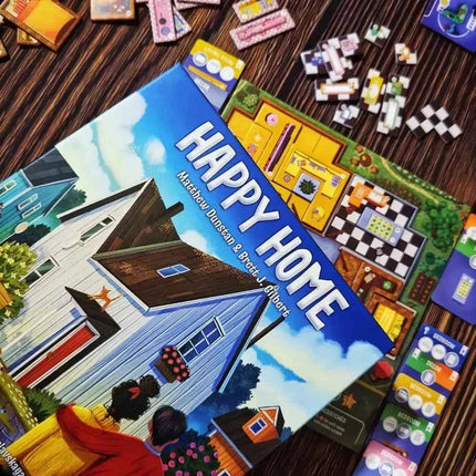 Happy Home Board Game. A Family game for 2 to 5 players.