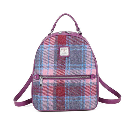 Harris Tweed Pink Backpack - Scottish Wool Rucksack | Strathurie UK