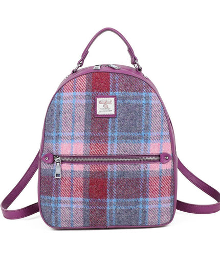 Harris Tweed Pink Backpack - Scottish Wool Rucksack | Strathurie UK