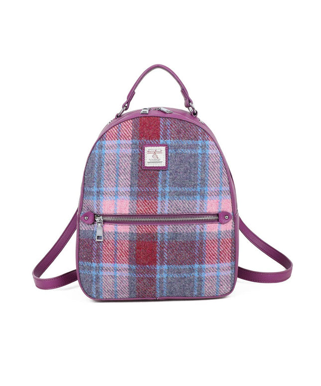 Harris Tweed Pink Backpack - Scottish Wool Rucksack | Strathurie UK