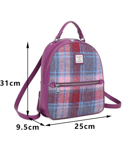 Harris Tweed Pink Backpack - Scottish Wool Rucksack | Strathurie UK