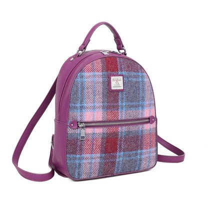 Harris Tweed Pink Backpack - Scottish Wool Rucksack | Strathurie UK