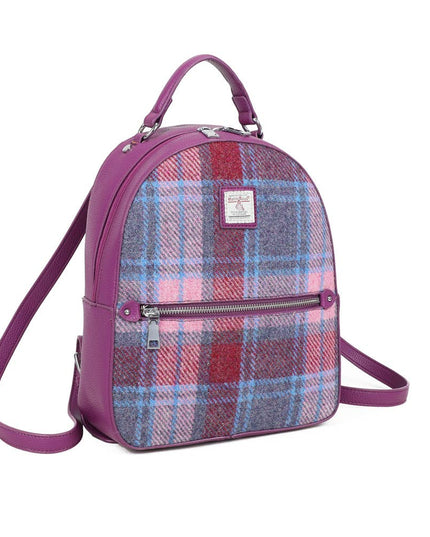Harris Tweed Pink Backpack - Scottish Wool Rucksack | Strathurie UK