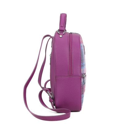 Harris Tweed Pink Backpack - Scottish Wool Rucksack | Strathurie UK