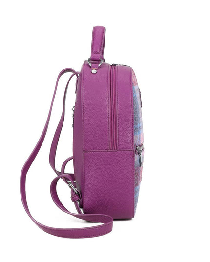 Harris Tweed Pink Backpack - Scottish Wool Rucksack | Strathurie UK