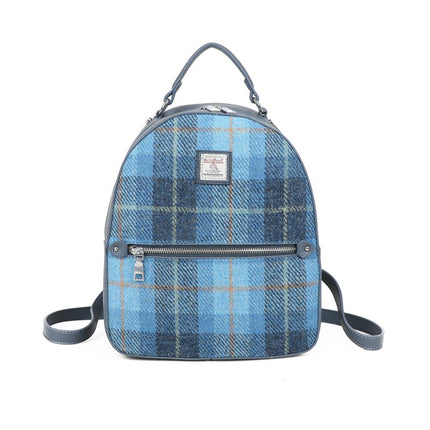 Harris Tweed Backpack Blue - Scottish Wool Rucksack UK | Strathurie