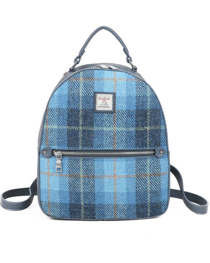 Harris Tweed Backpack Blue - Scottish Wool Rucksack UK | Strathurie