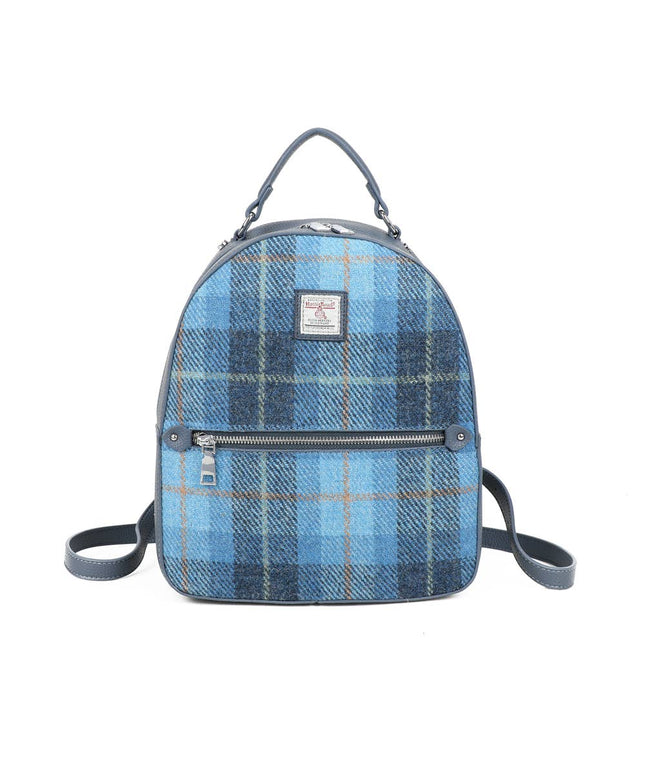 Harris Tweed Backpack Blue - Scottish Wool Rucksack UK | Strathurie