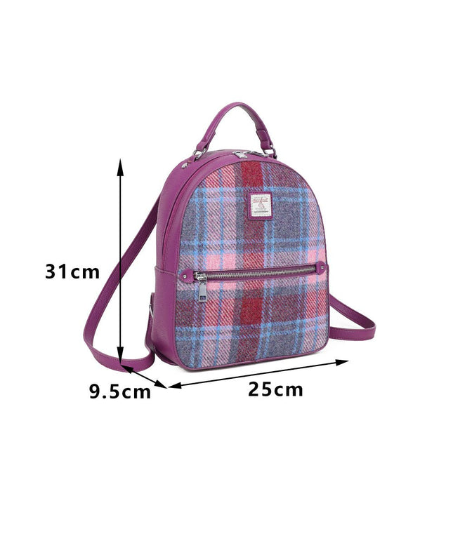 Harris Tweed Backpack Blue - Scottish Wool Rucksack UK | Strathurie