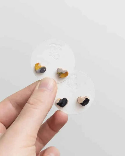 Heart Leather Stud Earrings - Multiple Colours