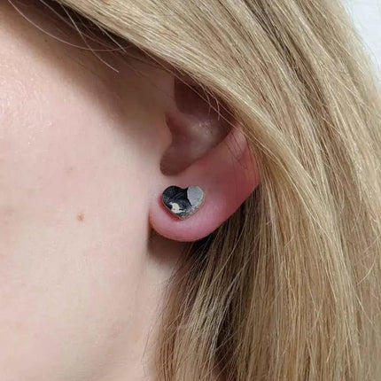 Heart Leather Stud Earrings - Multiple Colours