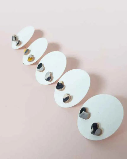 Heart Leather Stud Earrings - Multiple Colours