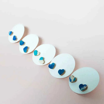 Heart Leather Stud Earrings - Multiple Colours