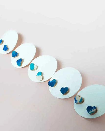 Heart Leather Stud Earrings - Multiple Colours