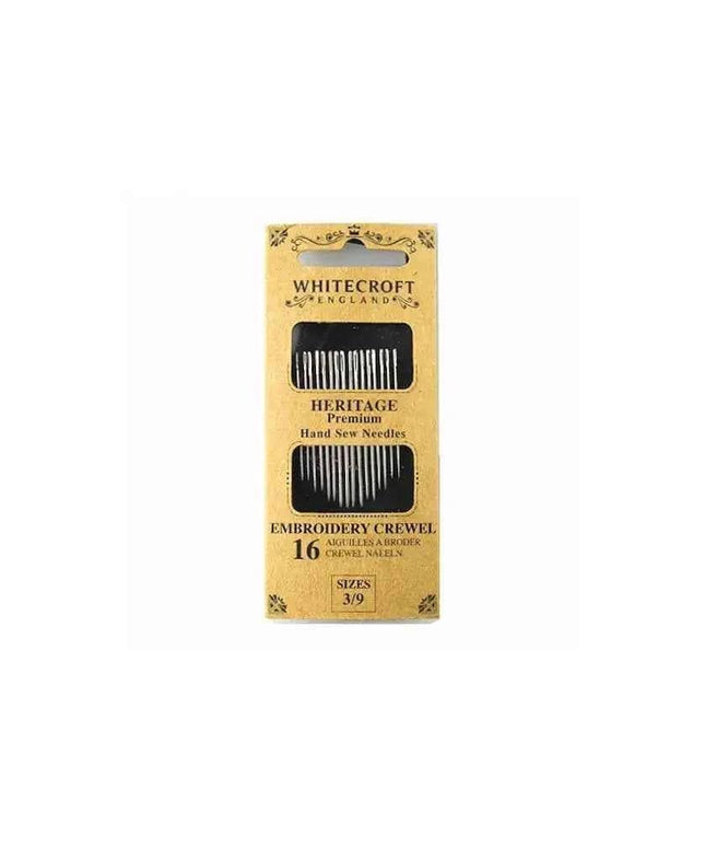 Heritage Embroidery Needles - Sizes 3 to 9 - pack of 18