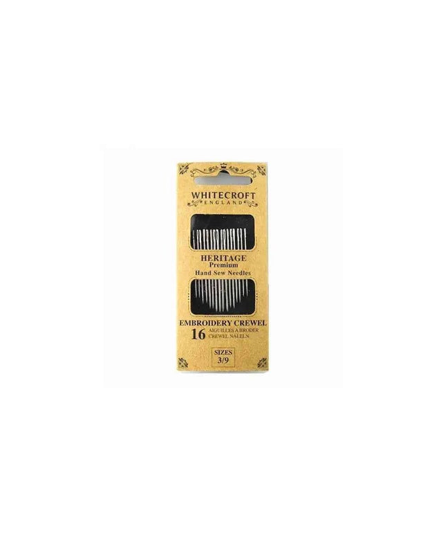 Heritage Embroidery Needles - Sizes 3 to 9 - pack of 18
