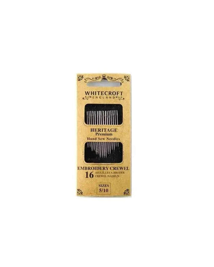 Heritage Embroidery Needles - Sizes 5 to 10 - pack of 16