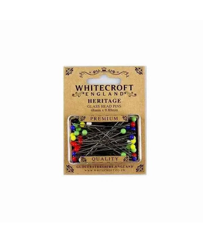 Heritage Glass Head Pins 48 x 0.80mm - pack of 50