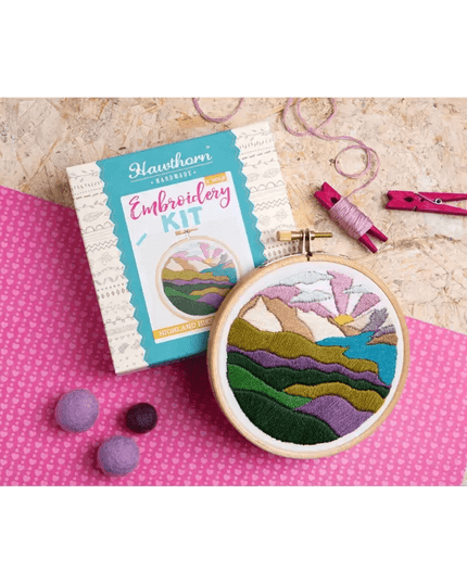 Highland Hike Mini Embroidery Kit | Complete Craft Kit for Beginners