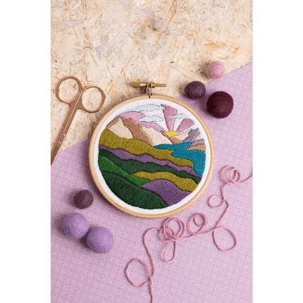 Highland Hike Mini Embroidery Kit | Complete Craft Kit for Beginners