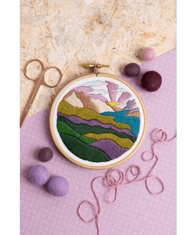 Highland Hike Mini Embroidery Kit | Complete Craft Kit for Beginners