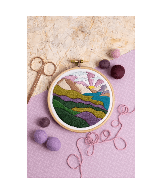 Highland Hike Mini Embroidery Kit | Complete Craft Kit for Beginners