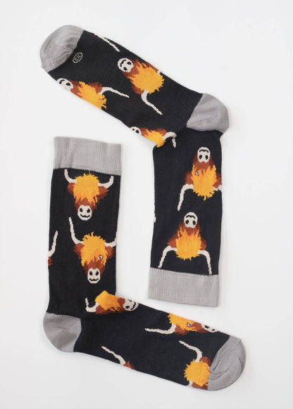 Highland Cows - Mens Bamboo Socks - The Red Squirrel