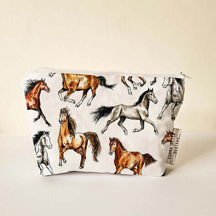 Horses Handmade Cosmetics Bag