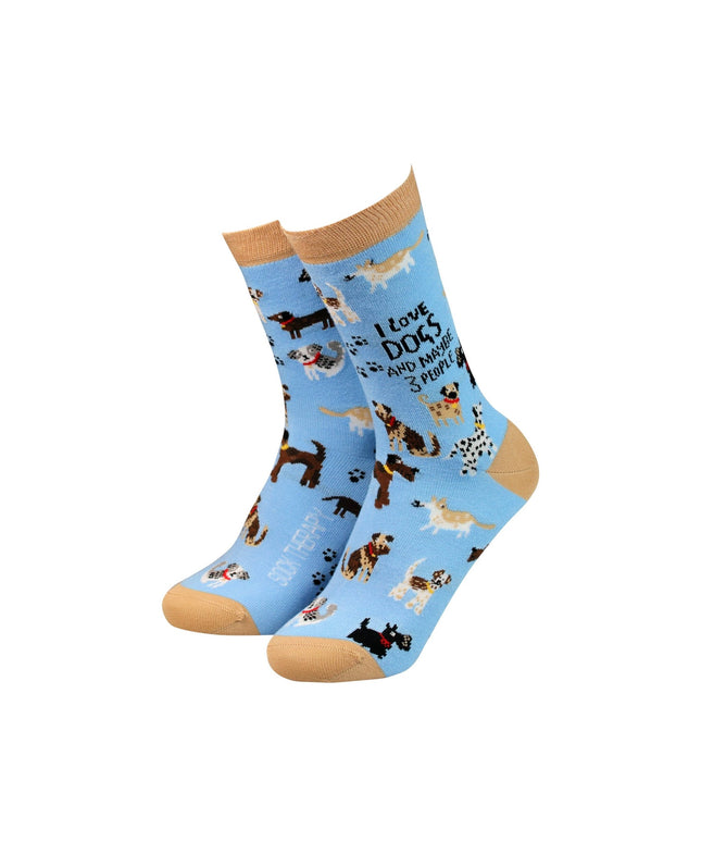 I love Dogs and maybe 3 people - Women's Bamboo Socks