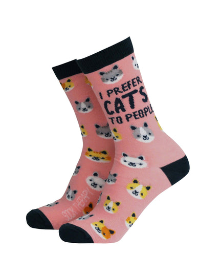 I Prefer Cats to People - Women's Bamboo Socks