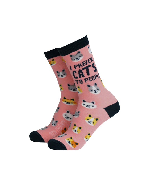 I Prefer Cats to People - Women's Bamboo Socks