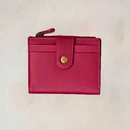 Iman Recycled Leather Small Clutch Purse Rose Pink