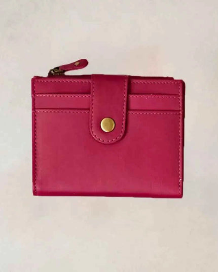 Iman Recycled Leather Small Clutch Purse Rose Pink