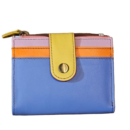 Iman Recycled Leather Small Clutch Purse Blue
