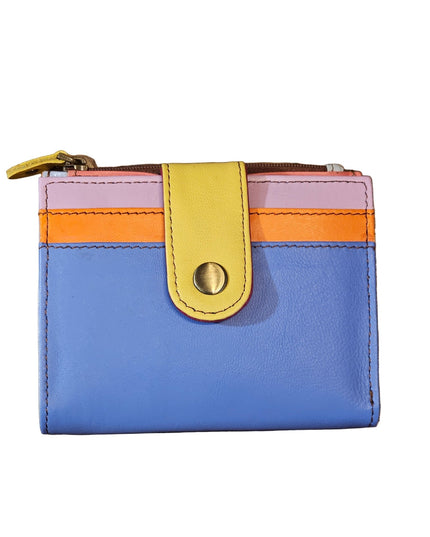 Iman Recycled Leather Small Clutch Purse Blue