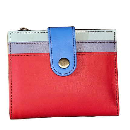 Iman Recycled Leather Small Clutch Purse red