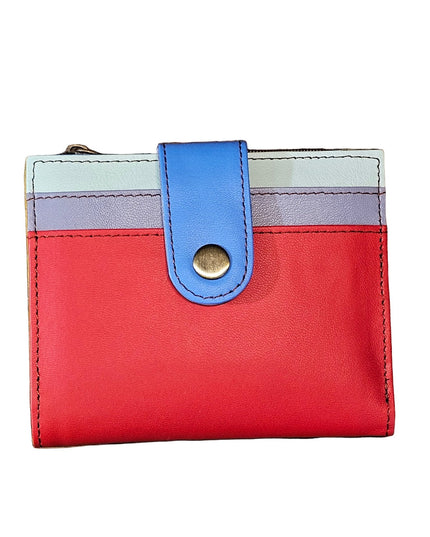 Iman Recycled Leather Small Clutch Purse red