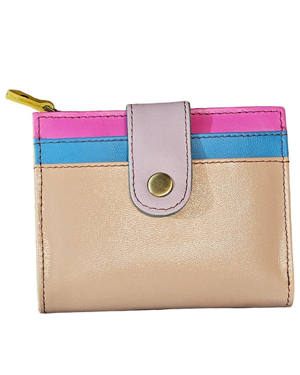 Iman Recycled Leather Small Clutch Purse Light Pink