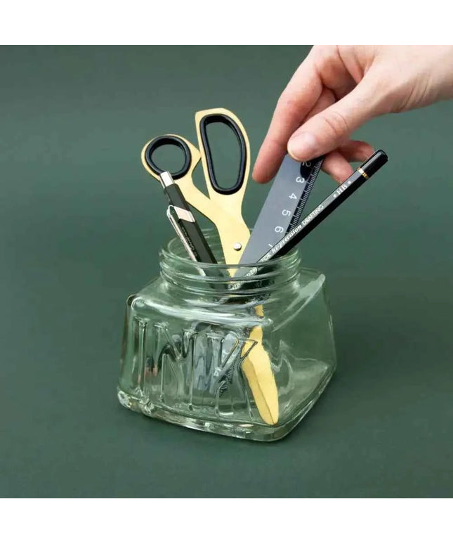 Green Tinted  Victorian style Inkwell Pen Pot