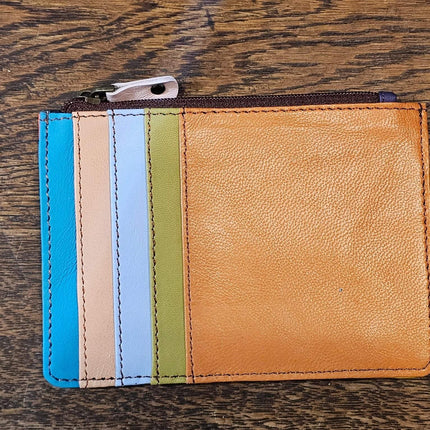Kanga Recycled Leather Card Purse Dark Orange