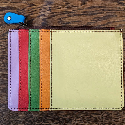 Kanga Recycled Leather Card Purse Pale Yellow