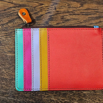Kanga Recycled Leather Card Purse Red