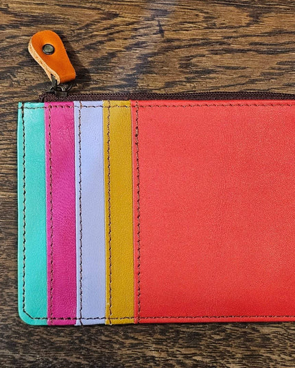 Kanga Recycled Leather Card Purse Red