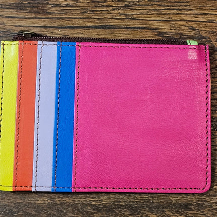 Kanga Recycled Leather Card Purse Pink