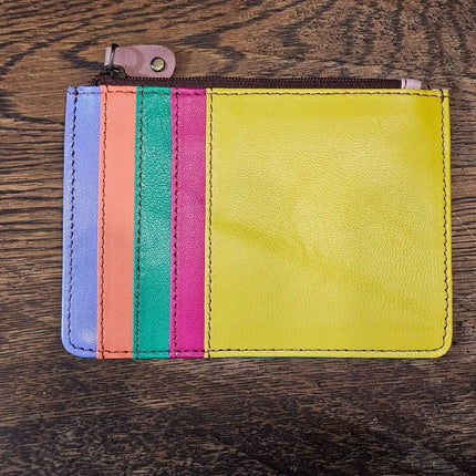 Kanga Recycled Leather Card Purse Yellow